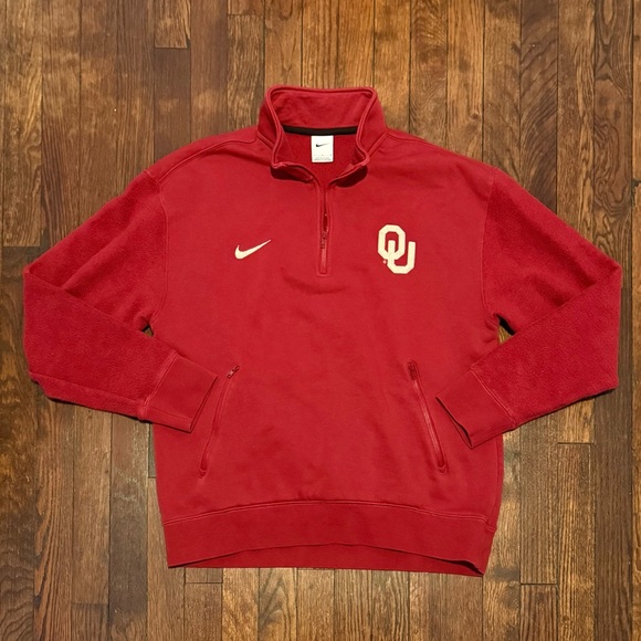 Nike Oklahoma Sooners Athletic Department Quarter Zip Chainstitch Sweatshirt
